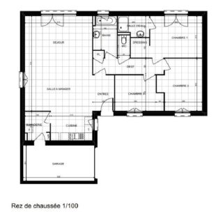 Plain-pied individuel – 3 chambres jardin garage