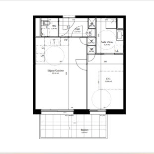 Appartement Halluin 2 pièce(s) 45.86 m2