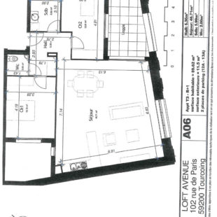 Appartement Tourcoing 3 pièce(s) 89.62 m2 avec 2 places de parking
